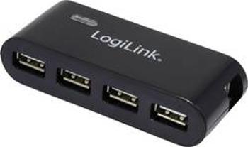 USB 2.0 hub s adaptérem LogiLink, 4-portový, černý