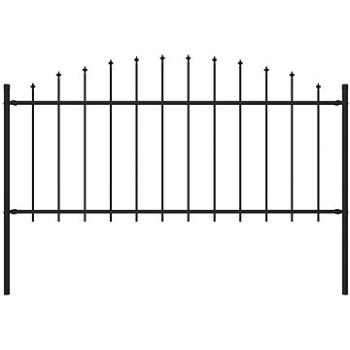 Zahradní plot s hroty ocel (0,5–0,75) × 1,7 m černý (144940)