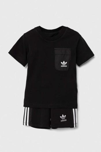 Dětská souprava adidas Originals SHORT TEE SET černá barva, IX7509