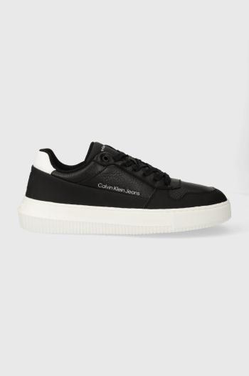 Sneakers boty Calvin Klein Jeans CHUNKY CUPSOLE LOW LTH IN SAT černá barva, YM0YM00873