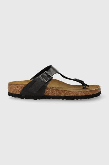 Žabky Birkenstock Gizeh dámské, černá barva, na plochém podpatku, 1027334