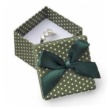 Šperky4U Dárková krabička na prsten zelená - bílé puntíky - KR0183-G