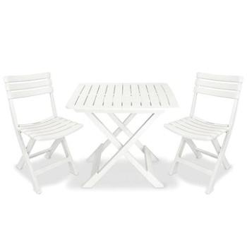 3dílný skládací bistro set plastový bílý 43581 (43581)