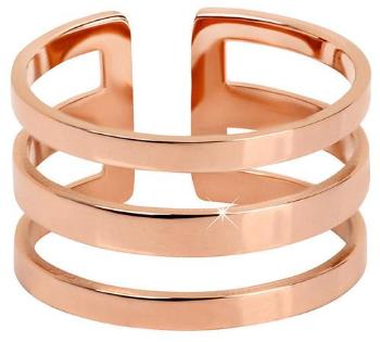 Troli trojitý prsten z růžově pozlacené oceli 75 rose gold TO1871