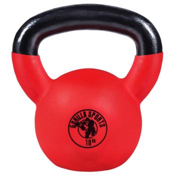 Gorilla Sports kettlebell činka, pogumovaný povrch, 18 kg