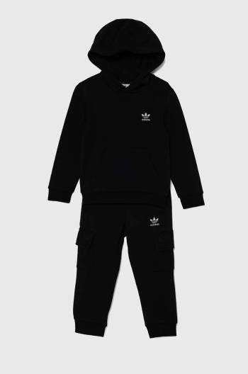 Dětská tepláková souprava adidas Originals HOODIE FZ CARGO černá barva, IW1019