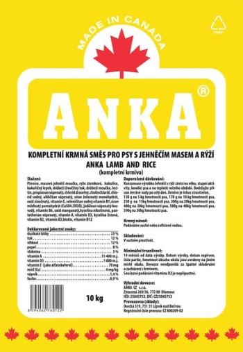 ANKA Lamb and Rice - 18kg