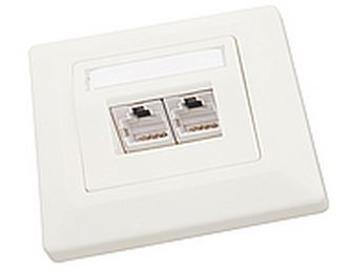 Zásuvka Solarix CAT5E STP 2 x RJ45 pod omítku bílá, SX9-2-5E-STP-WH