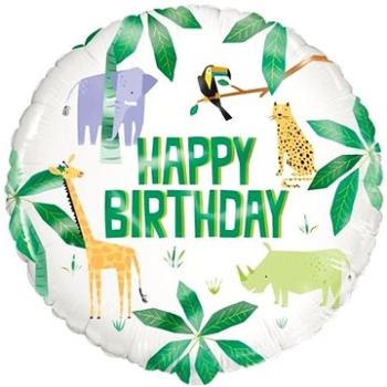 Balónek foliový safari - happy birthday - narozeniny - 45 cm (11179783595)