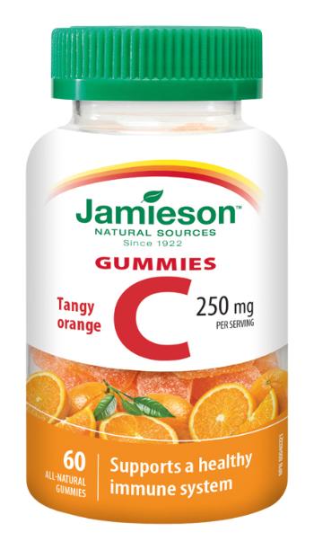 Jamieson Vitamín C Gummies s příchutí pomeranče želatinové pastilky 60 ks