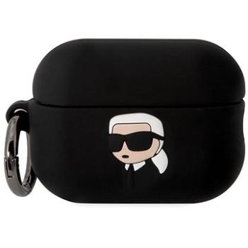 Karl Lagerfeld 3D Logo NFT Karl Head Silikonové Pouzdro pro Airpods Pro 2 Black (KLAP2RUNIKK)