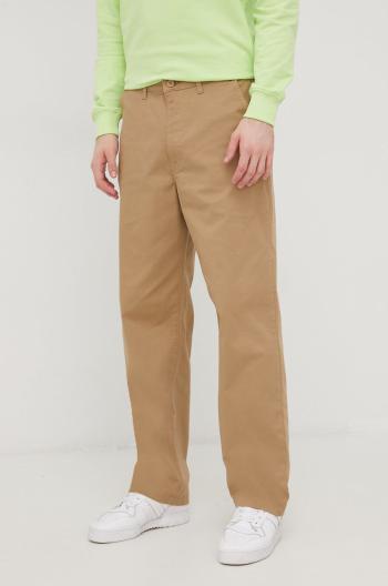 Kalhoty Lee pánské, béžová barva, ve střihu chinos