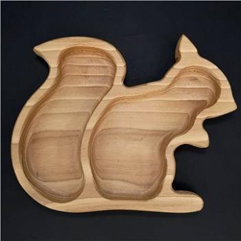 AMADEA Dřevěná miska ve tvaru veverky, masivní dřevo, velikost 21,5x17 cm (37019-00)