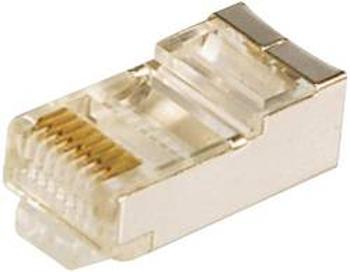 Konektor RJ45 LogiLink MP0003, zástrčka rovná, 100 ks, stříbrná