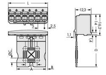 Konektor do DPS WAGO 2092-1110/000-1000, 50.00 mm, pólů 10, rozteč 5 mm, 100 ks