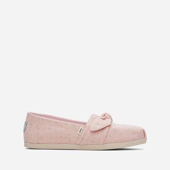 Boty Toms Speckled Linen Bow ALPARGATA 10017714 CHALKY PINK