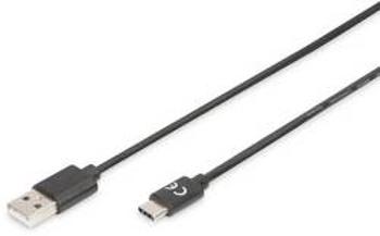 USB 2.0, USB-C kabel Digitus AK-300148-040-S AK-300148-040-S, 4.00 m, černá