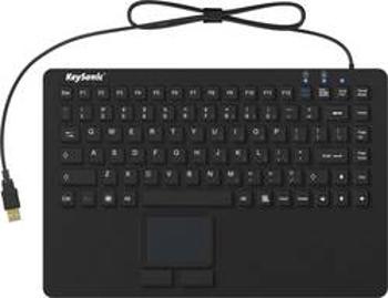 Klávesnice Keysonic KSK-5230 IN (US), silikonová membrána, vodotěsné (IPX7), integrovaný touchpad, tlačítka myši, černá