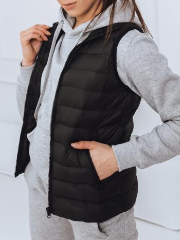 Černá prošívaná vesta bez kapuce ROSILA TY2576 Velikost: L