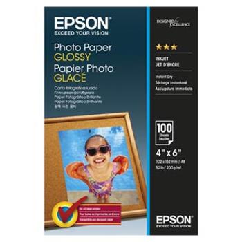 Epson Photo Paper, foto papír, lesklý, bílý, 10x15cm, 4x6", 200 g/m2, 100 ks, C13S042548,