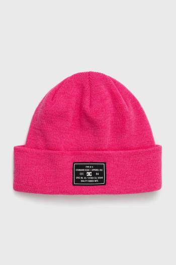 Čepice z vlněné směsi DC růžová barva, z husté pleteniny