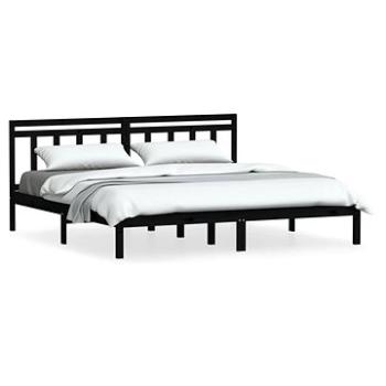 Rám postele černý masivní dřevo 180 × 200 cm Super King, 3100608 (3100608)