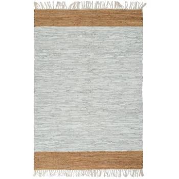 Ručně tkaný koberec Chindi kůže 80x160 cm světle šedý/bronzový (133973)