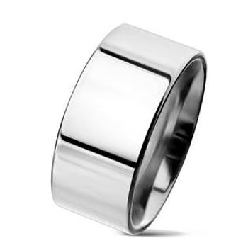 Šperky4U OPR1716 Dámský leštěný ocelový prsten šíře 10 mm - velikost 55 - OPR1716-55