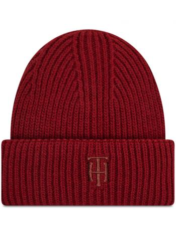 Tommy Hilfiger dámská tmavě červená zimní čepice - OS (XIT)