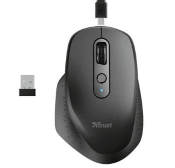 TRUST bezdrátová Myš Ozaa Rechargeable Wireless Mouse - black, 23812