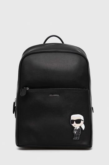 Kožený batoh Karl Lagerfeld černá barva, velký, s aplikací