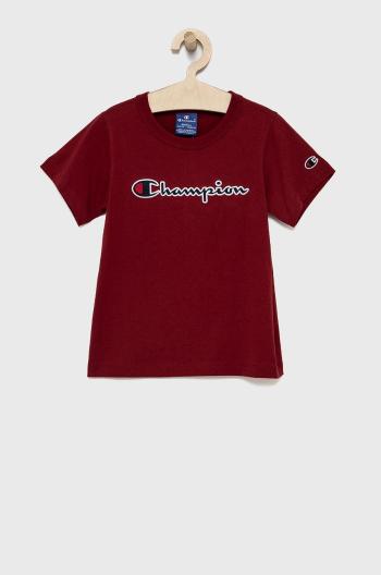 Dětské bavlněné tričko Champion 404231 vínová barva