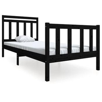 Rám postele černý masivní dřevo 100 × 200 cm, 3100952 (3100952)