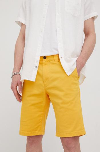 Kraťasy Tommy Jeans Scanton pánské, žlutá barva
