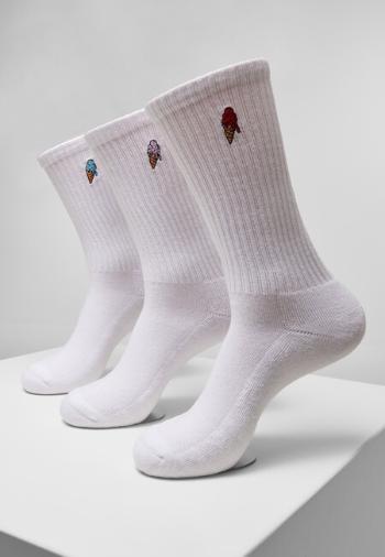 Mr. Tee Ice Cream Socks 3-Pack white - 35–38