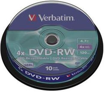 DVD-RW 4.7 GB Verbatim 43552, přepisovatelné, 10 ks, vřeteno