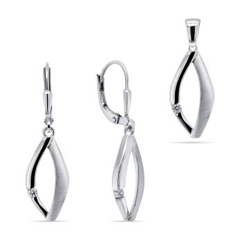 Brilio Silver Slušivý stříbrný set šperků SET205W (přívěsek, náušnice)