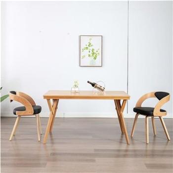 Jídelní židle 2 ks černé ohýbané dřevo a umělá kůže (283105)