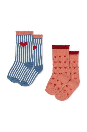 Dětské ponožky Konges Sløjd JAQUARD SOCKS 2-pack červená barva, KS101361