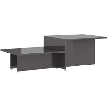 Konferenční stolek šedý vysoký lesk 111,5x50x33 cm dřevotříska (805577)