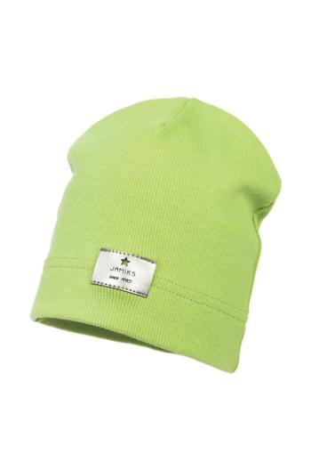 Dětska čepice Jamiks zelená barva, z tenké pleteniny