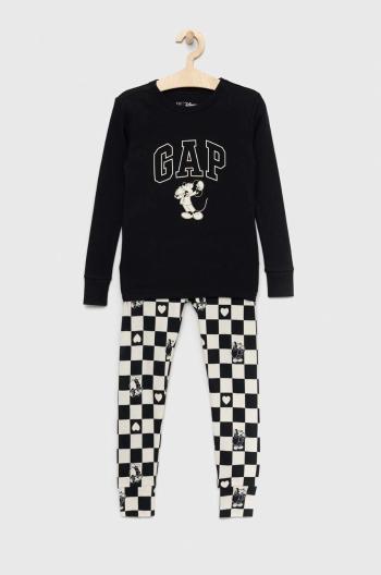 Dětské bavlněné pyžamo GAP x Disney černá barva