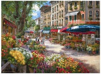 ANATOLIAN Puzzle Květinový trh v Paříži 1000 dílků