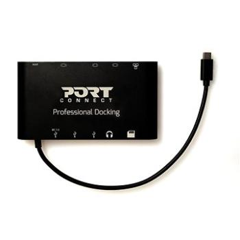 PORT CONNECT Dokovací stanice 8v1 LAN, HDMI, mini Display Port, VGA, USB-C 60W, 3x USB-A, (901906)