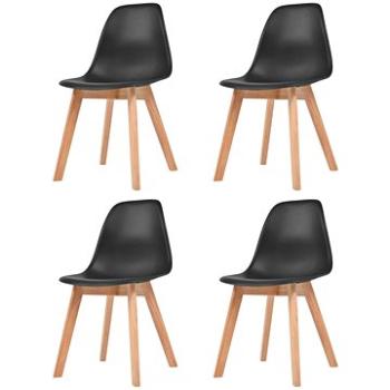 Jídelní židle 4 ks černé plast (244778)