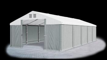 Garážový stan 4x8x2m střecha PVC 560g/m2 boky PVC 500g/m2 konstrukce ZIMA Šedá Bílá Šedé