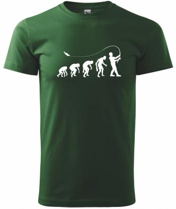 Tko tričko evoluce rybáře zelené - velikost xxl