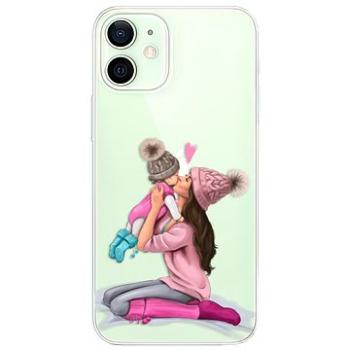 iSaprio Kissing Mom - Brunette and Girl pro iPhone 12 (kmbrugirl-TPU3-i12)
