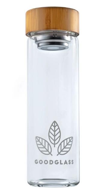 Skleněná láhev se sítkem a bambusovým víčkem - Ø 7*23cm / 650ml  200650 Good glass simple 650
