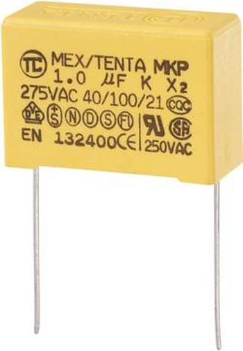 Odrušovací kondenzátor MKP-X2 TRU COMPONENTS MKP-X2 radiální, 1 µF, 275 V/AC,10 %, 27.5 mm, (d x š x v) 32 x 11 x 20 mm, 1 ks